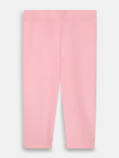 Girls Stretch Knit Pink Capri