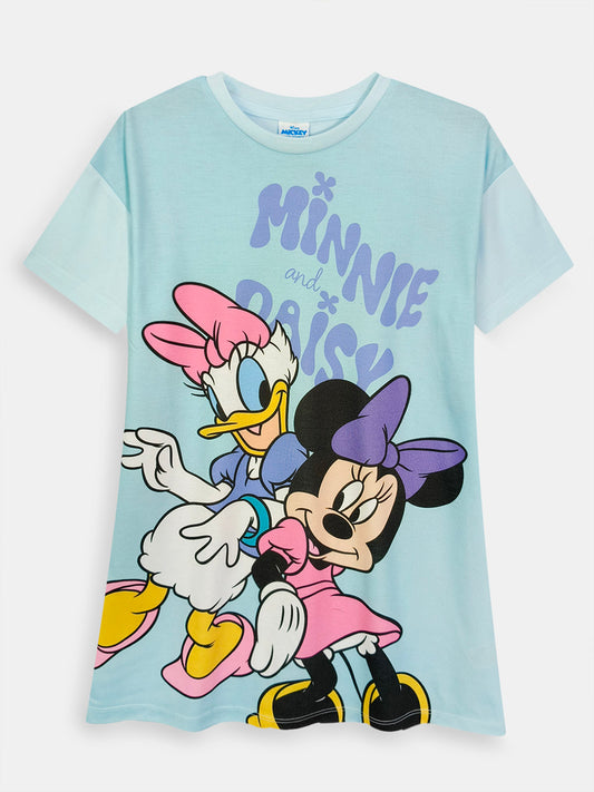 Girls Printed Polyester Blue Nighshirt