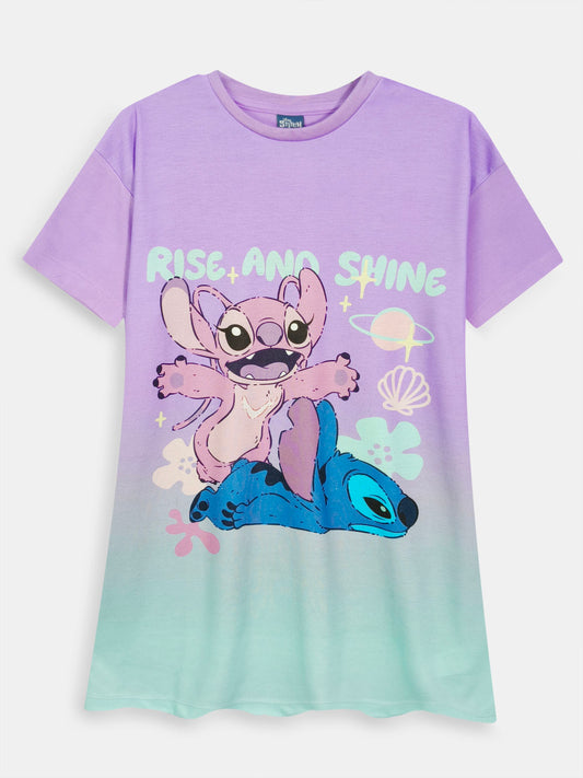 Girls Printed Polyester Lilac Nighshirt