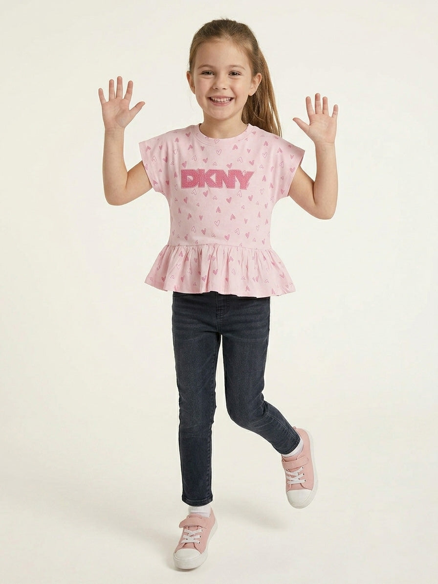 Girls Magyar Sleeve Printed Top