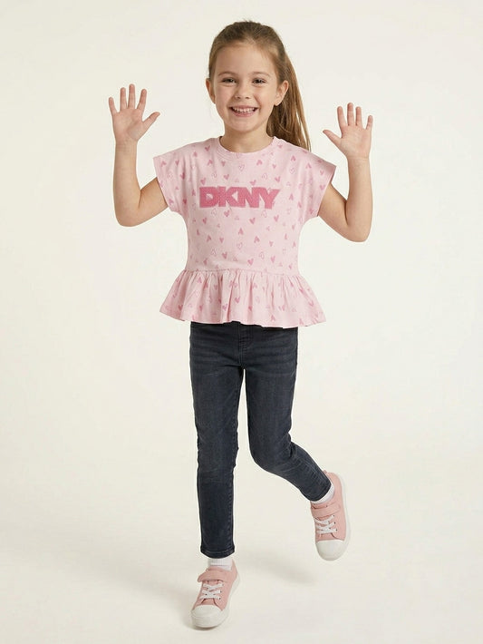 Girls Magyar Sleeve Printed Top