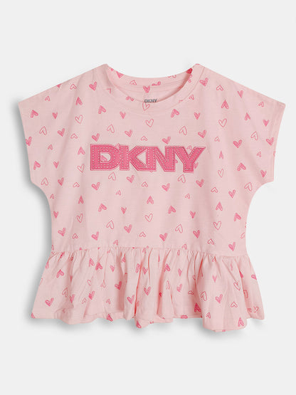 Girls Magyar Sleeve Printed Top