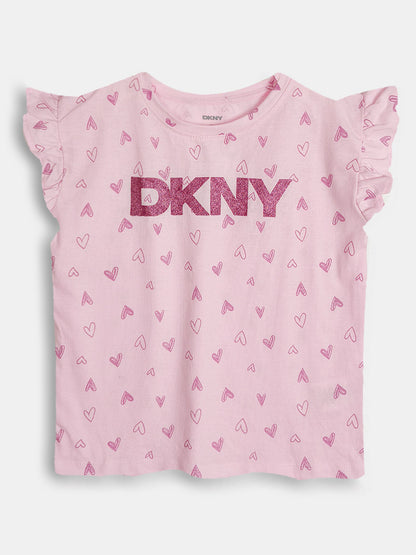 Girls Cap Sleeve Printed Top