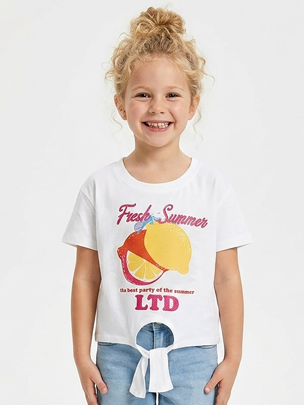 Girls Boxy Fit Top With Tip Feature