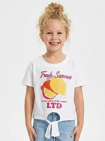 Girls Boxy Fit Top With Tip Feature