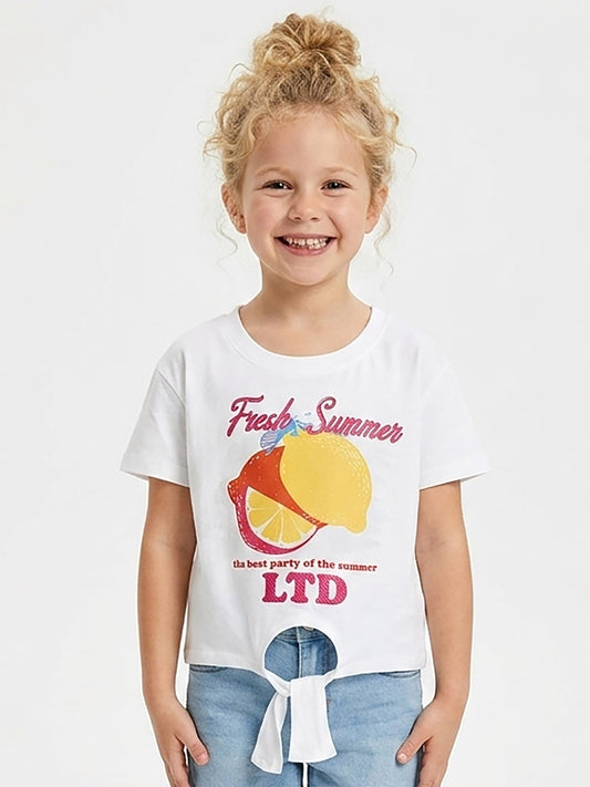 Girls Boxy Fit Top With Tip Feature