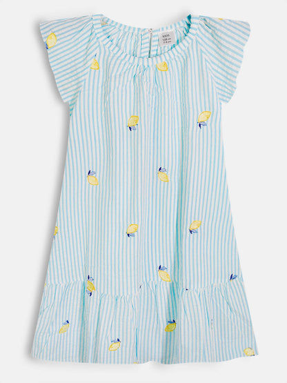 Girls Raglan Sleeve Woven Dress Mint