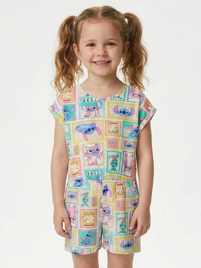 Girls Printed Dungaree