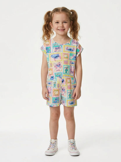 Girls Printed Dungaree