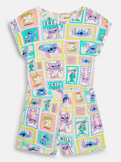 Girls Printed Dungaree