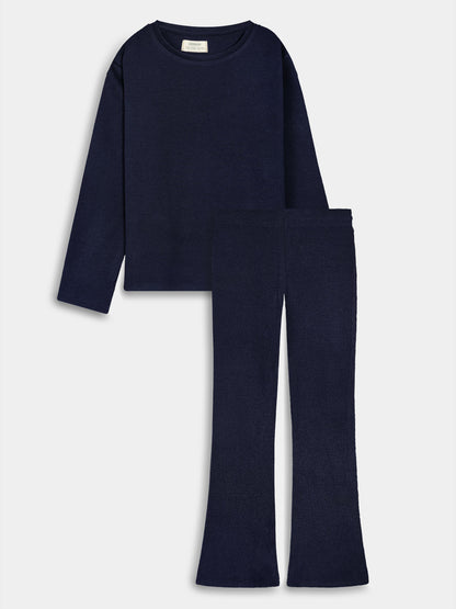 Girls Ribbed Co Ord Navy Sets