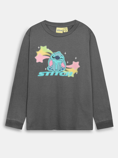 Girls Printed Grey Pyjama Set