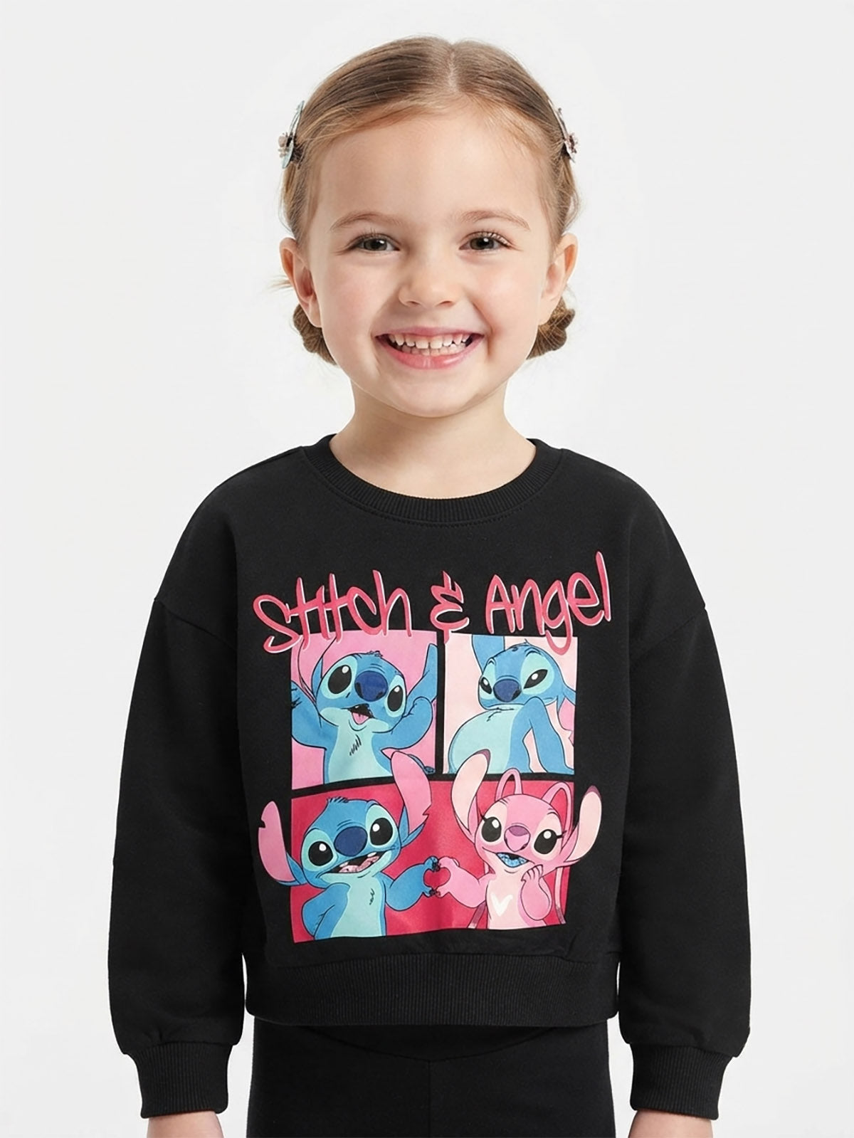 Girls Printed Brushed Pullover