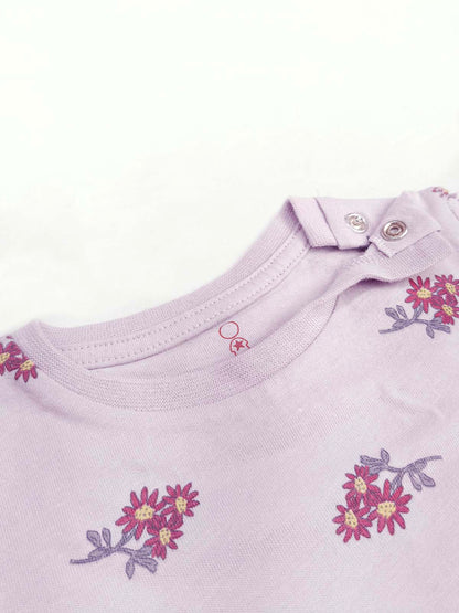 Baby Girls Long Sleeve Purple AOP Top