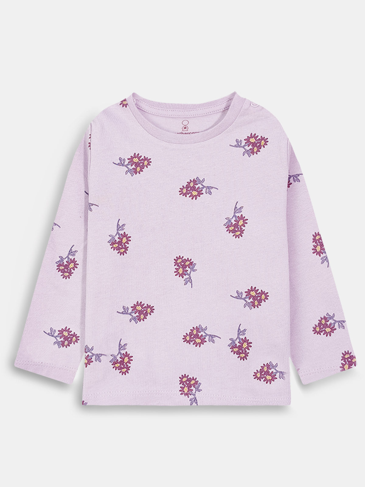Baby Girls Long Sleeve Purple AOP Top