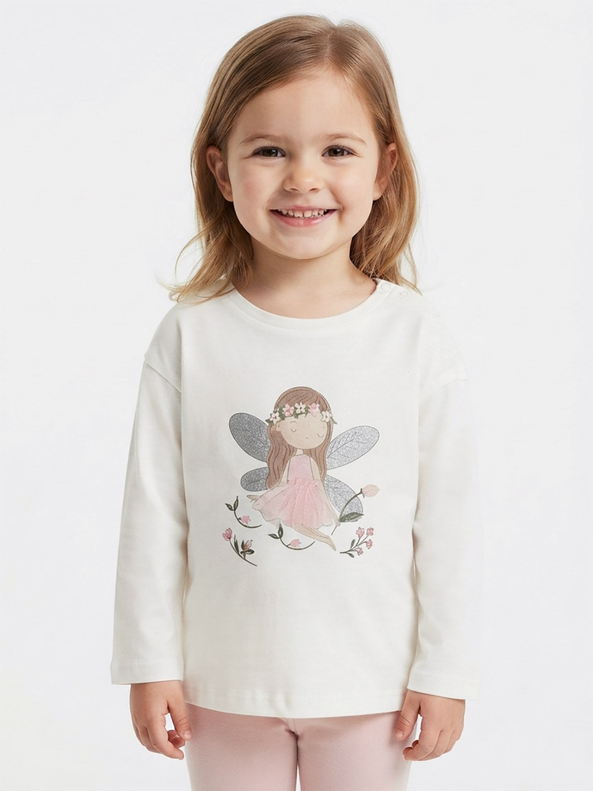 Baby Girls White Long Sleeve Top