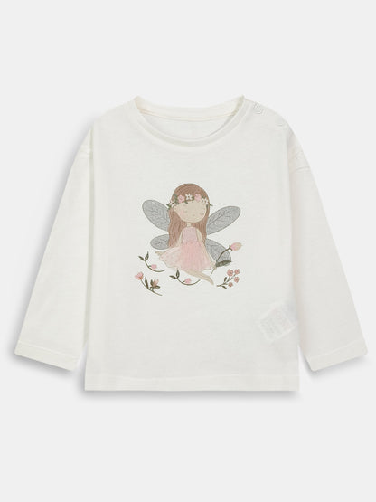 Baby Girls White Long Sleeve Top