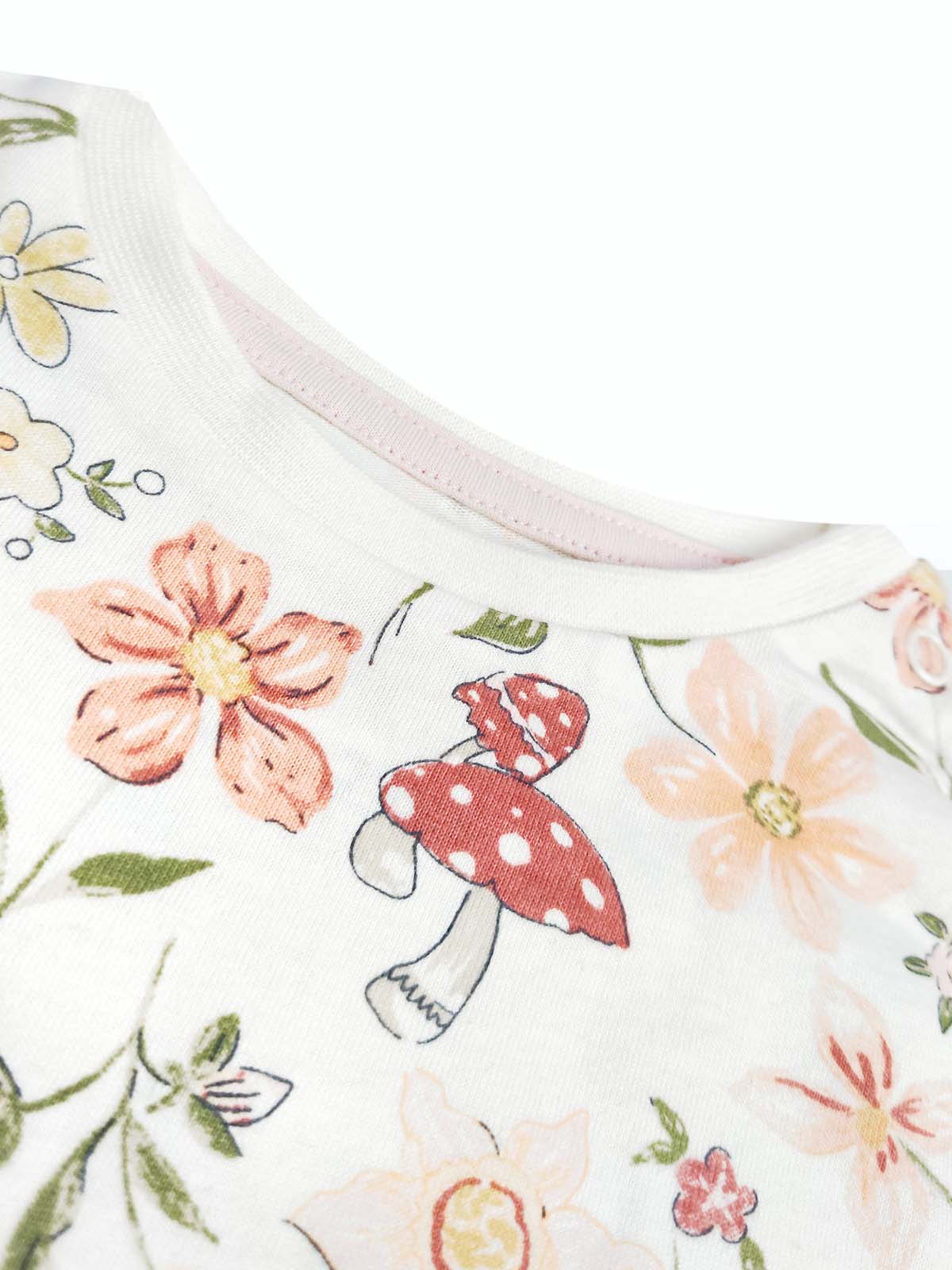 Baby Girls Long Sleeve White AOP Top