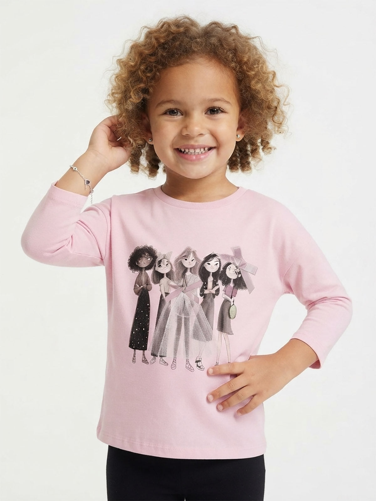Girls Long Sleeve Pink Top