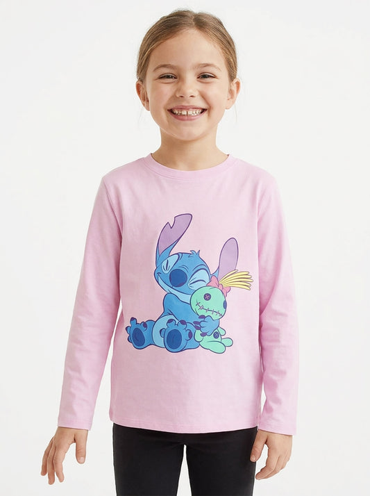 Girls Long Sleeve Printed Top