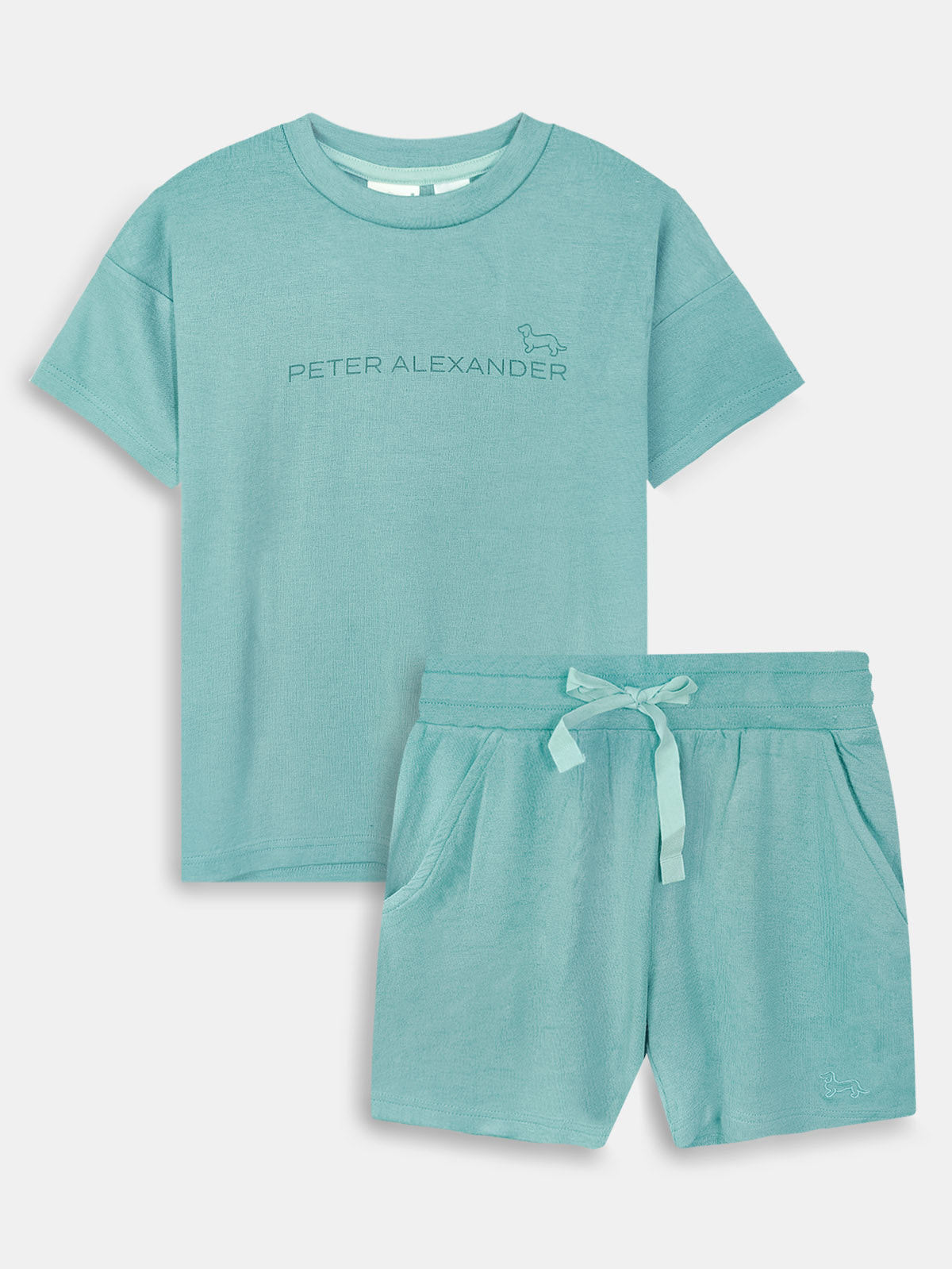 Girls Viscose Green Shorty Set