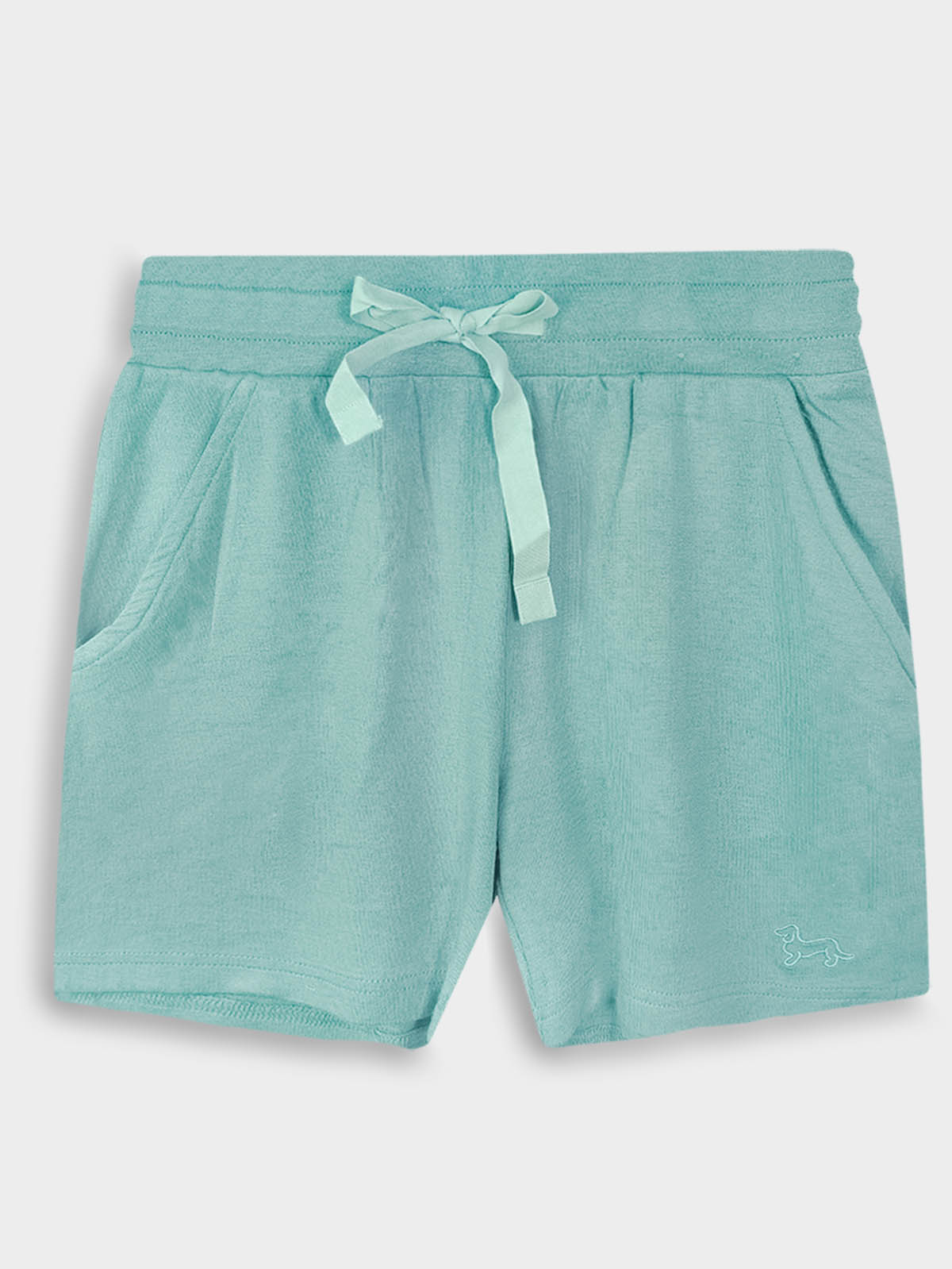 Girls Viscose Green Shorty Set