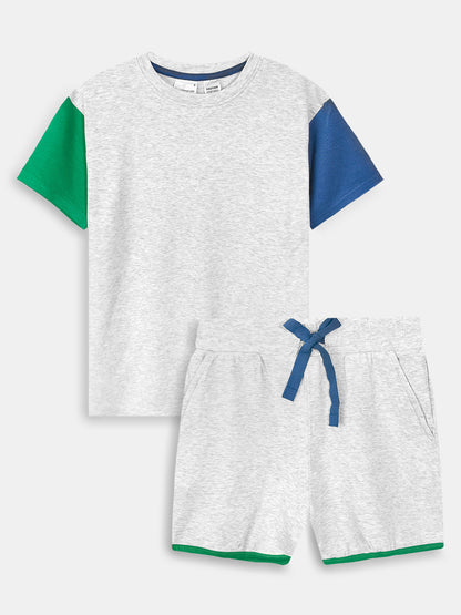 Girls Viscose Grey Shorty Set