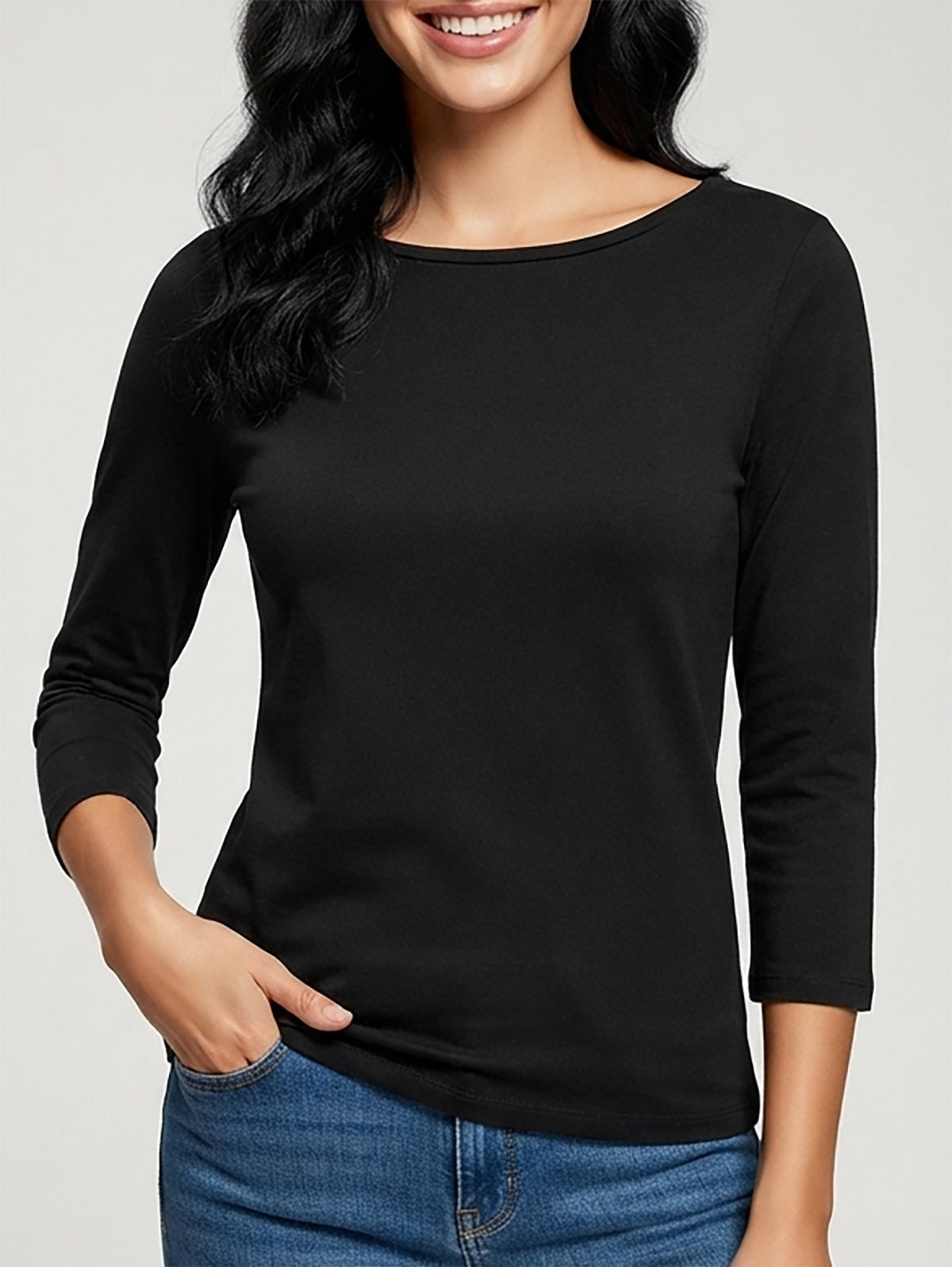 Ladies Stretch T Shirt Black