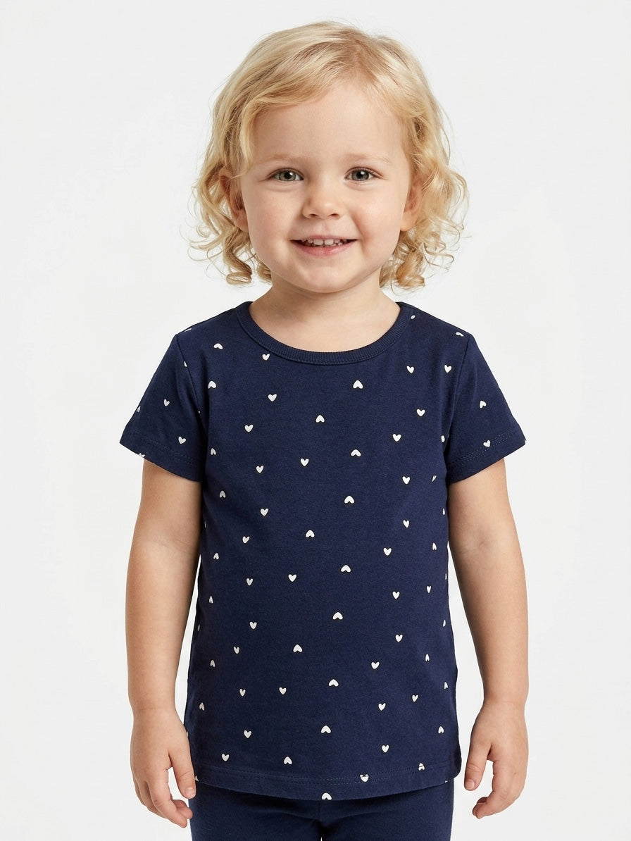 Baby Girls Printed Navy Top