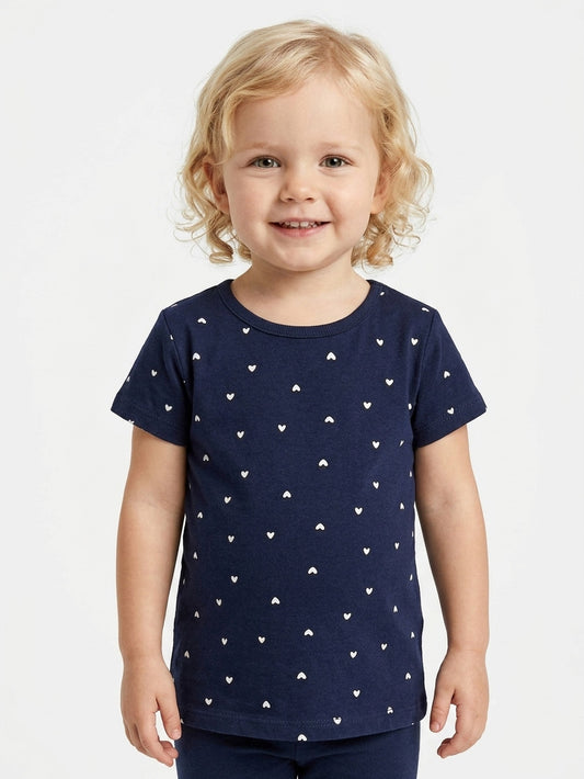 Baby Girls Printed Navy Top