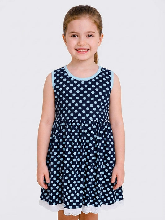 Girls Black Dot Dress