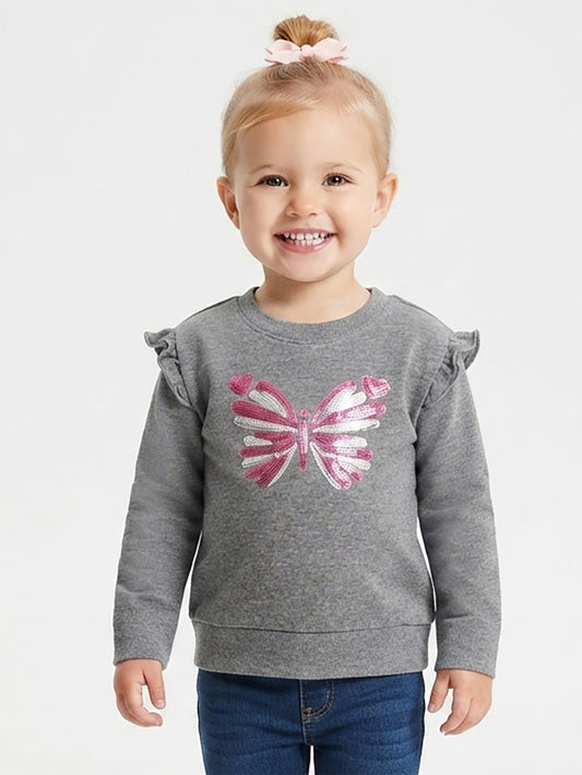 Girls French Terry Sequined Sweatshirt