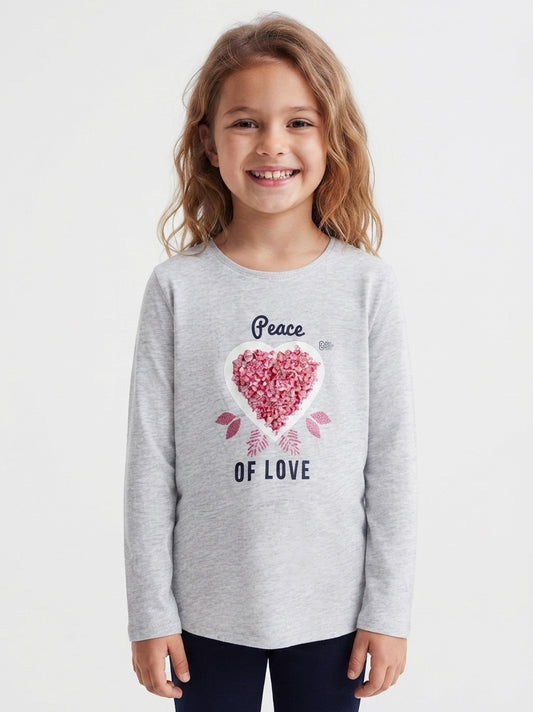 Girls Long Sleeve Applique Top