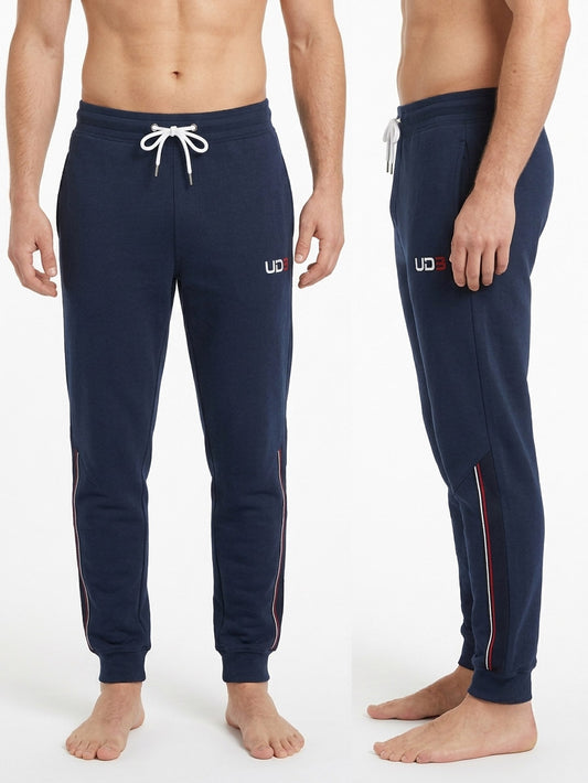 Mens French Terry Joggers Twill Tape Trim