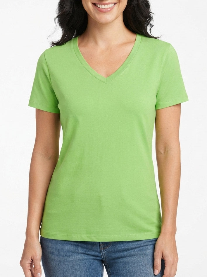 Ladies V Neck Mixed T Shirts
