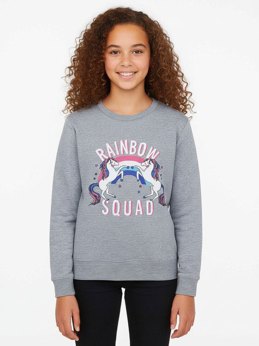 Girls Grey Fleece Pullover Sweatshirt