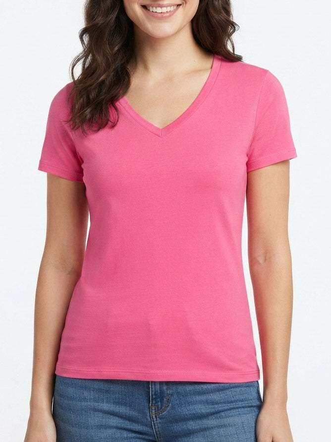 Ladies V Neck Mixed T Shirts