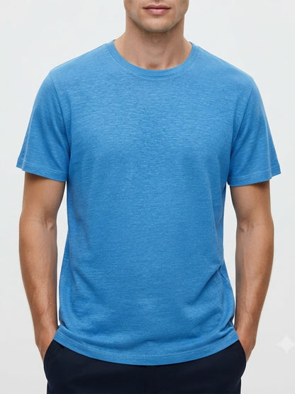 Mens Grindled Yarn Striped T Shirt