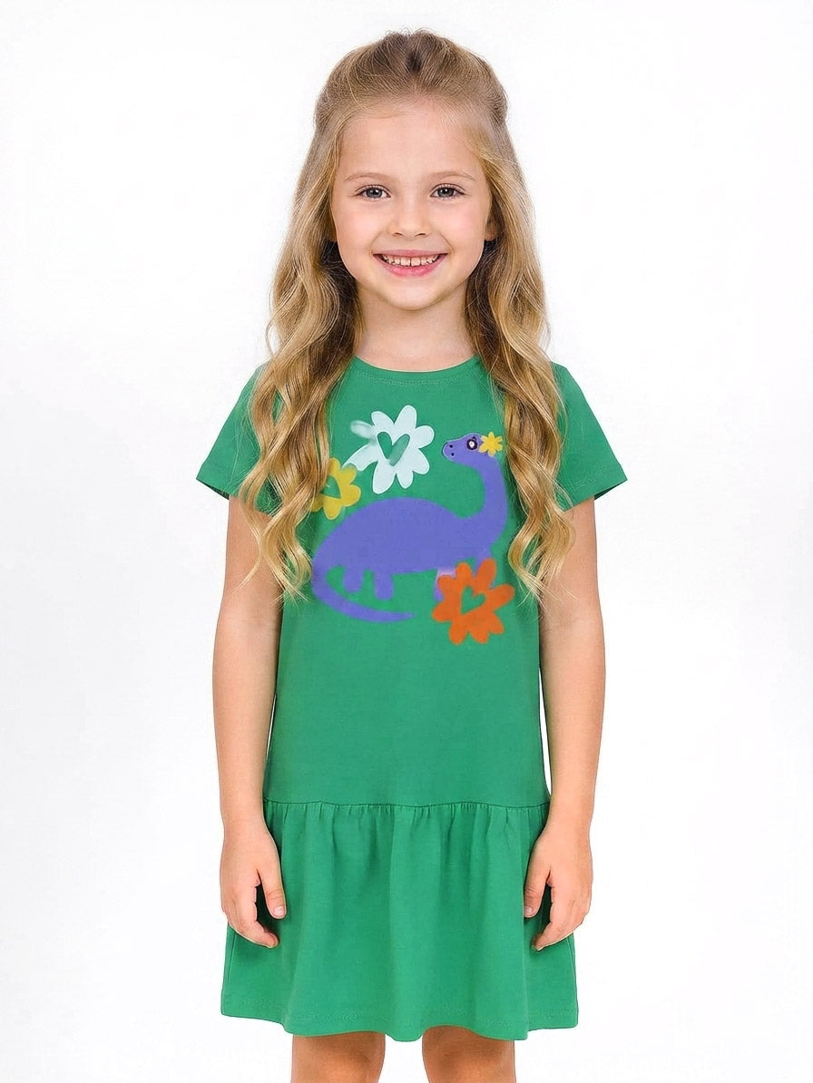 Girls Printed Knit Dress