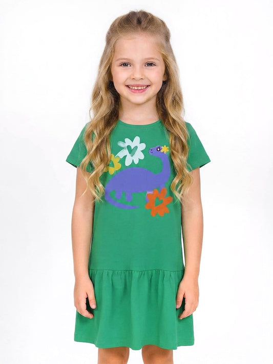 Girls Printed Knit Dress