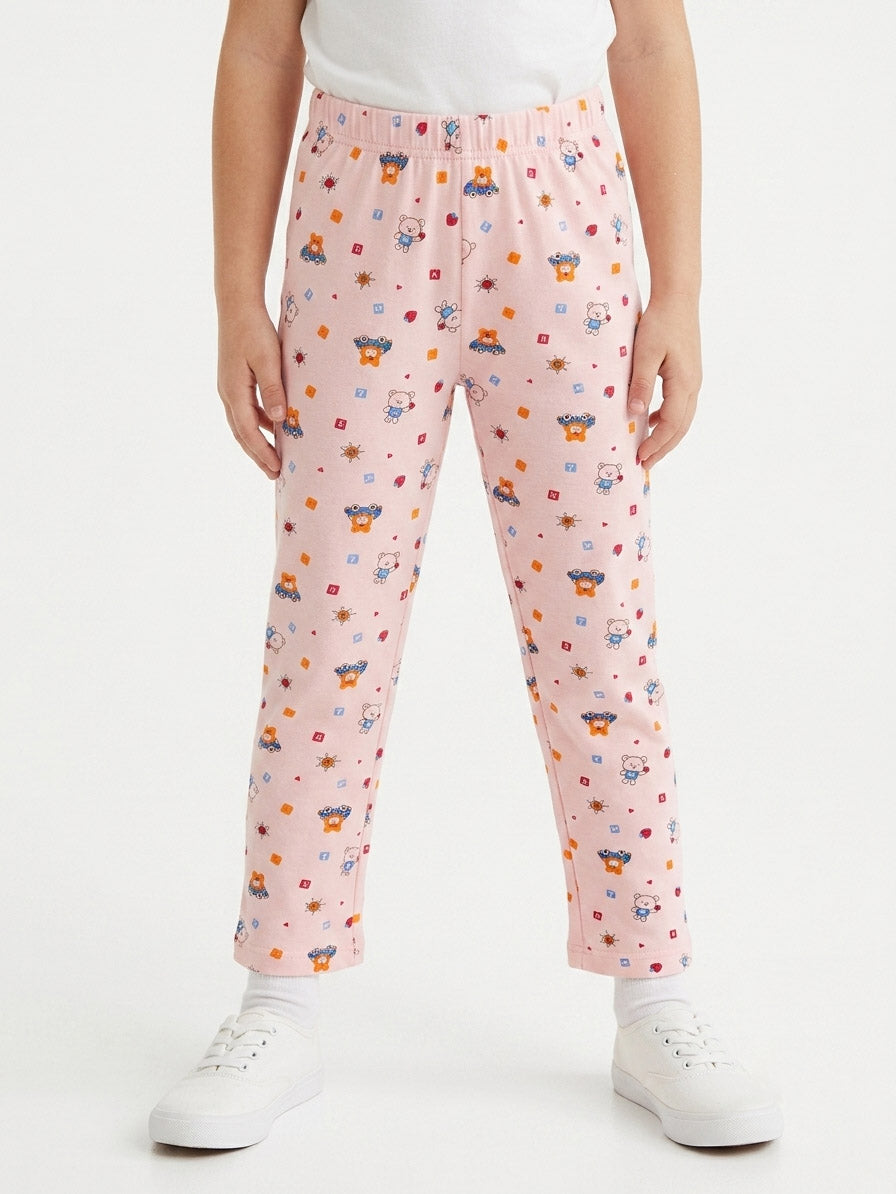 Girls Printed Loop Knit Pants