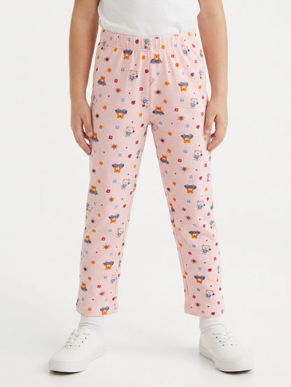 Girls Printed Loop Knit Pants