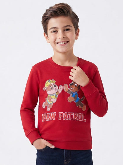 Boys Pullover Printed Red Sweatshirt