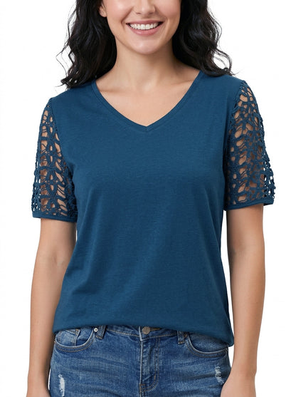 Ladies V Neck Crochet Top