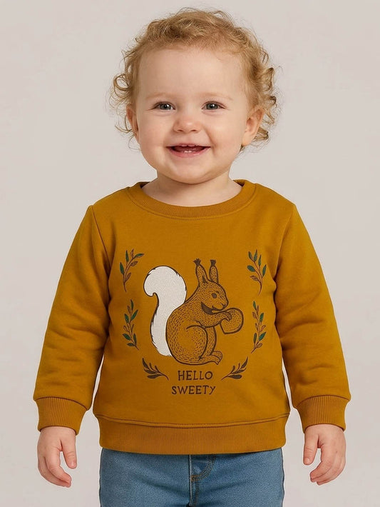 Baby Girls Pullover Yellow Sweatshirt