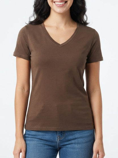 Ladies V Neck Mixed T Shirts
