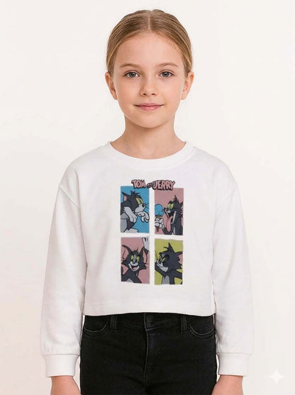 Girls Cropped Sweatshirt