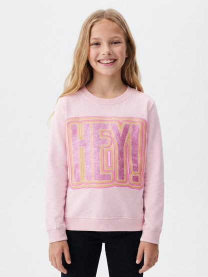 Girls Printed Pullover Sweatshirt