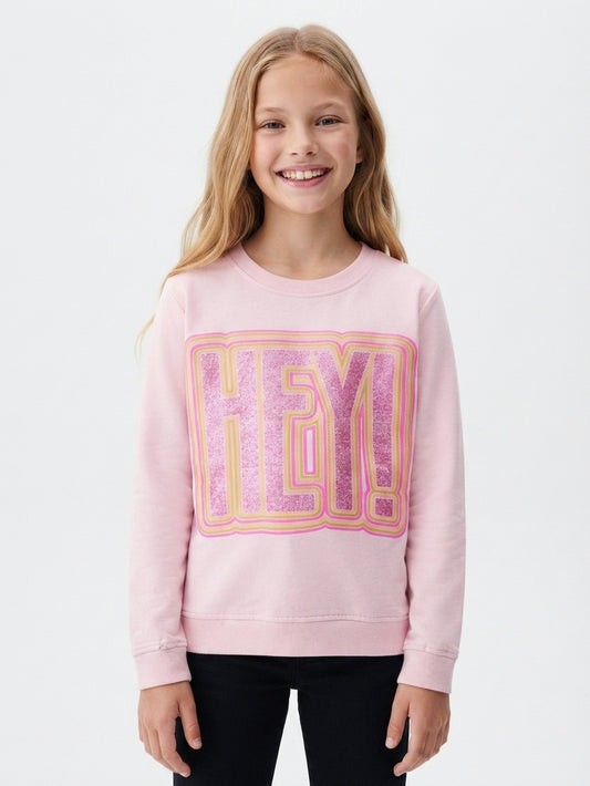 Girls Printed Pullover Sweatshirt