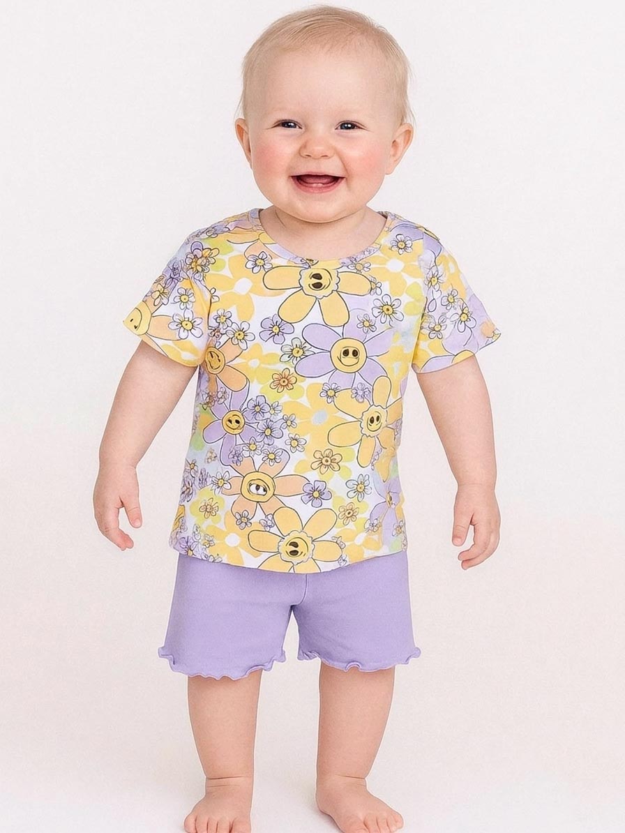 Baby Girls Printed Shorty Set